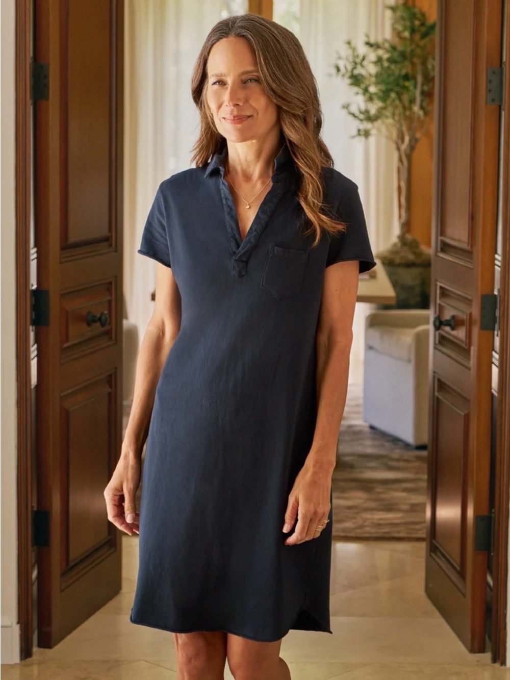 Frank & Eileen Size L • Black Lauren Polo Dress.